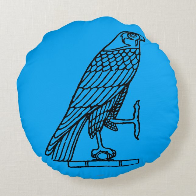 Egyptian Symbol: Falcon Round Cushion (Back)