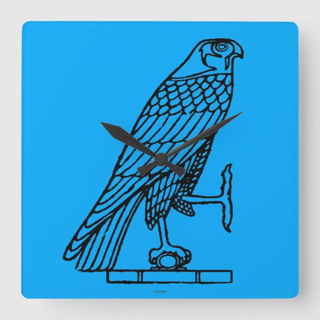 Egyptian Symbol: Falcon Square Wall Clock (Front)