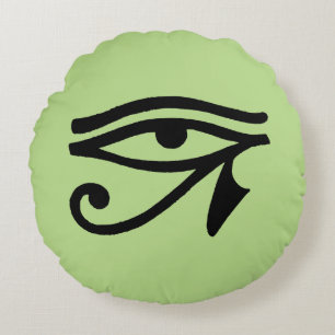 Egyptian Symbol: Wedjat Round Cushion
