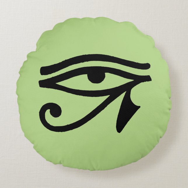 Egyptian Symbol: Wedjat Round Cushion (Front)