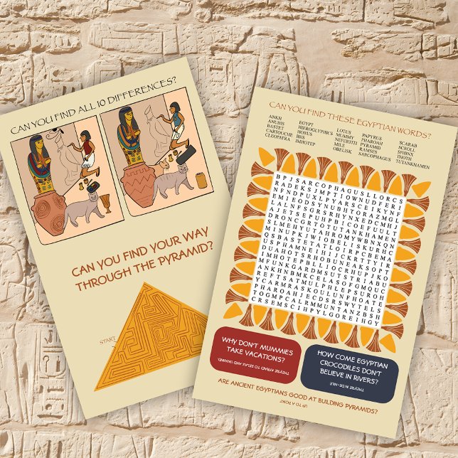 Egyptian Themed Games and Puzzles Activity Sheet (Creator Uploaded)