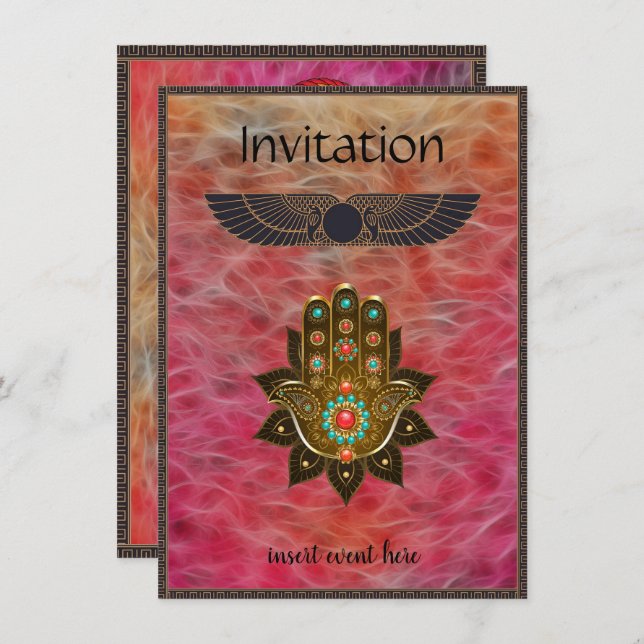 Egyptian Themed Party Invitation Flat Card (Front/Back)