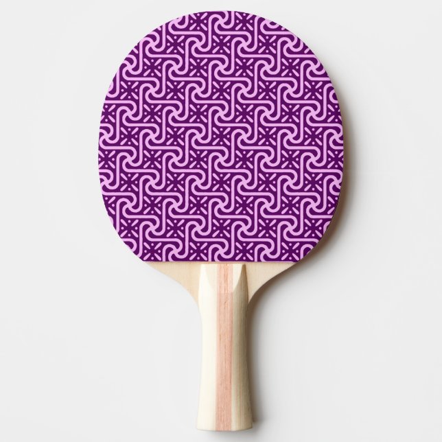 Egyptian tile pattern, amethyst and orchid ping pong paddle (Front)