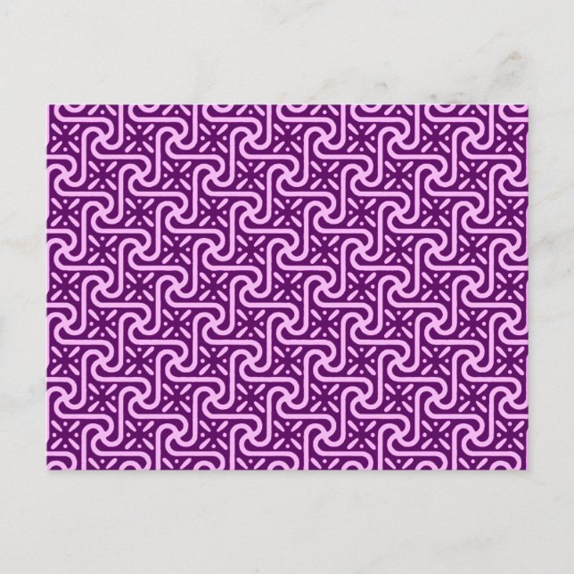 Egyptian tile pattern, amethyst and orchid postcard (Front)
