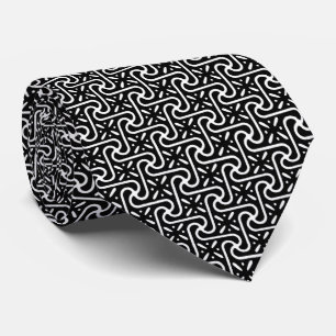 Egyptian tile pattern, black and white tie