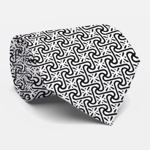 Egyptian tile pattern, black and white tie