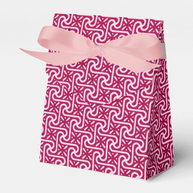 Egyptian tile pattern, burgundy and pink favour box (Front Side)