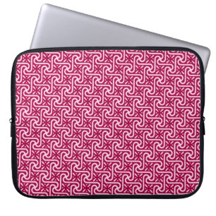 Egyptian tile pattern, burgundy and pink laptop sleeve