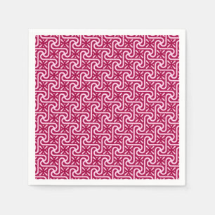 Egyptian tile pattern, burgundy and pink napkin