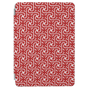 Egyptian tile pattern, dark red and white  iPad air cover
