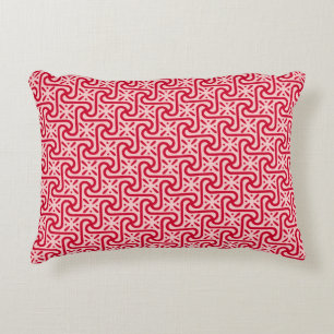 Egyptian tile pattern, deep and light pink decorative cushion