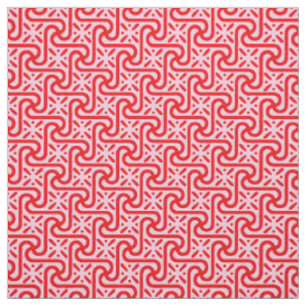 Egyptian tile pattern, deep and light pink fabric