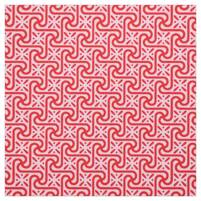 Egyptian tile pattern, deep and light pink fabric (Swatch)