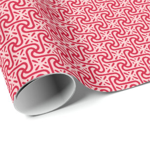 Egyptian tile pattern, deep and light pink wrapping paper