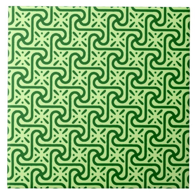 Egyptian tile pattern, emerald and lime green (Front)