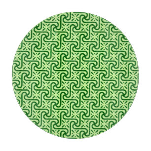 Egyptian tile pattern, emerald and lime green cutting board