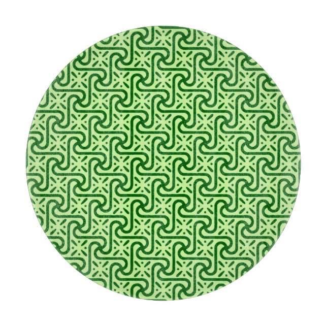 Egyptian tile pattern, emerald and lime green cutting board (Front)
