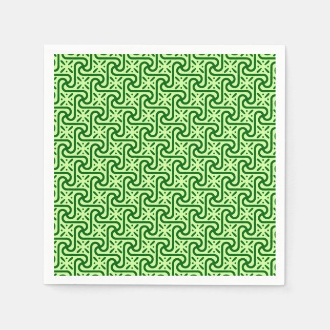 Egyptian tile pattern, emerald and lime green napkin (Front)