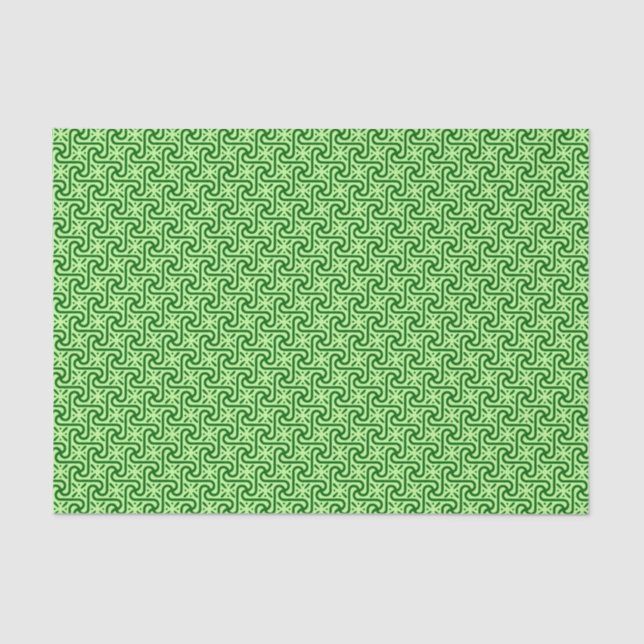 Egyptian Tile Pattern, Emerald and Lime Green  Tissue Paper (Front)