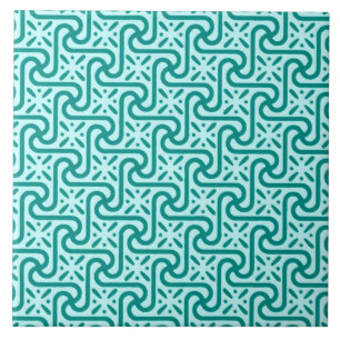 Egyptian tile pattern, turquoise and aqua