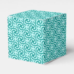 Egyptian tile pattern, turquoise and aqua favour box