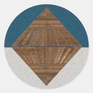 Egyptian Topaz Golden Pyramid Abstract Art Classic Round Sticker