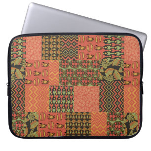 Egyptian Tribal Faux Patchwork Laptop Sleeve