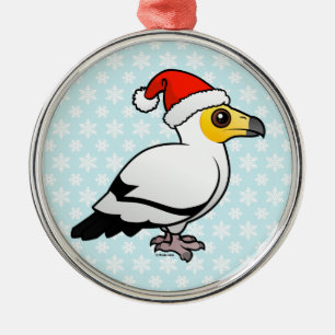 Egyptian Vulture Santa Metal Ornament