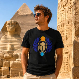 Egyptian Winged Scarab Beetle Customisable Colours T-Shirt