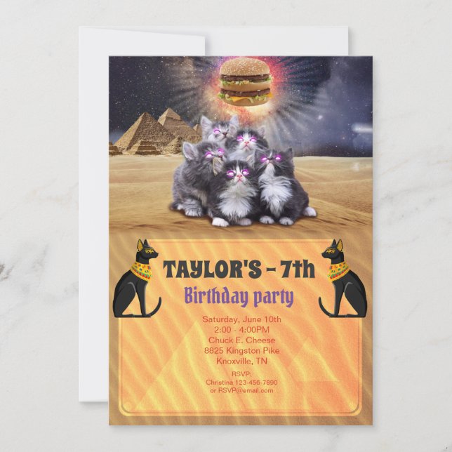 Egyptians Cats Party Invitation (Front)