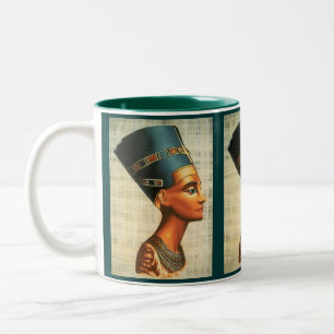 Egyptica Queen Nefertiti Ancient History Drinkware Two-Tone Coffee Mug