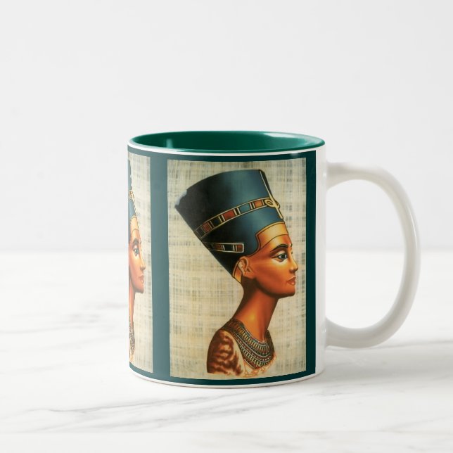 Egyptica Queen Nefertiti Ancient History Drinkware Two-Tone Coffee Mug (Right)