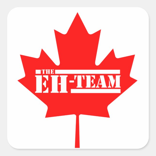 Eh Team Canada Maple Leaf Square Sticker (Front)