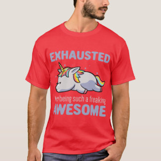 Ehausted From Being Awesome Lazy Unicorn Gift vint T-Shirt