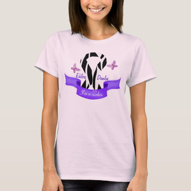 Ehlers-Danlos EDS I'm a Zebra Awareness Ribbon T-Shirt (Front)