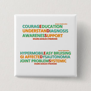 Ehlers Danlos symptom & inspiring words button