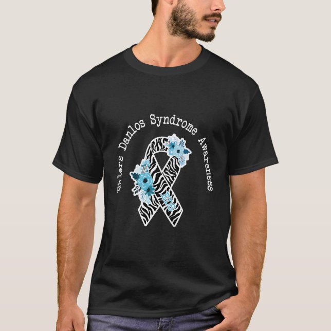 Ehlers Danlos Syndrome Awareness Eds Zibra Ribbon  T-Shirt (Front)