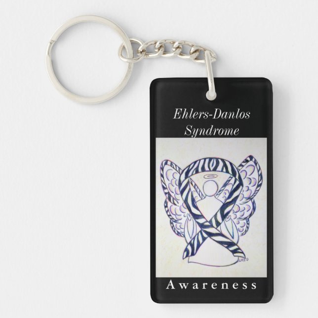 Ehlers-Danlos Syndrome Awareness Ribbon Keychain (Front)