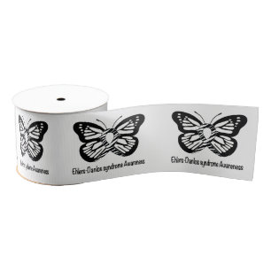 Ehlers-Danlos Syndrome Butterfly of Hope 3" Grosgrain Ribbon