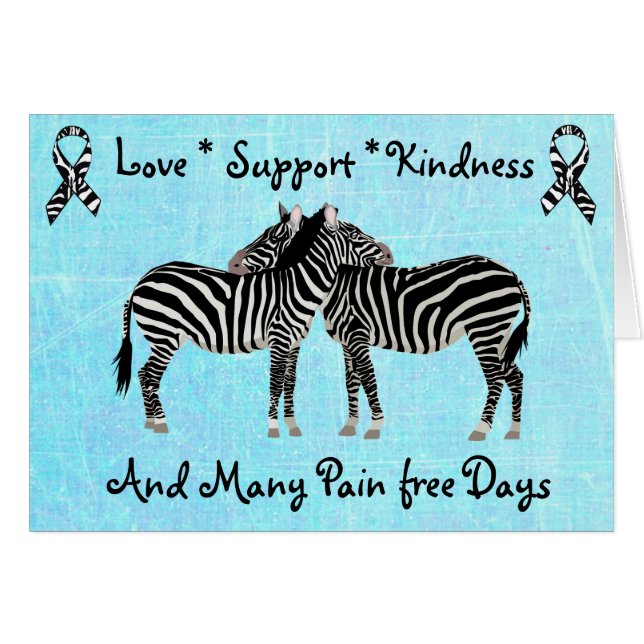 Ehlers-Danlos syndrome EDS Zebra Support Card (Front Horizontal)