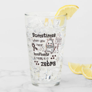 Ehlers-Danlos Syndrome Zebra Awareness Glass