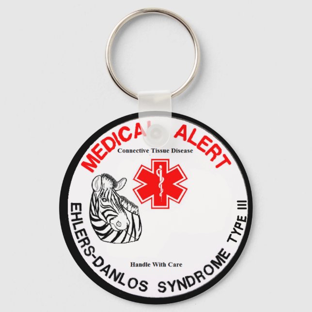 Ehlers Danlos Type 3 Medical Alert Key Ring (Front)