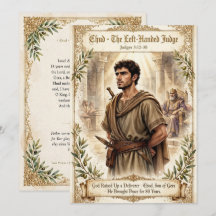 Ehud The Left-Handed Judge Flat Card - Judges 3:12