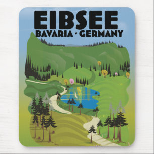 Eibsee Germany travel poster. Mouse Pad