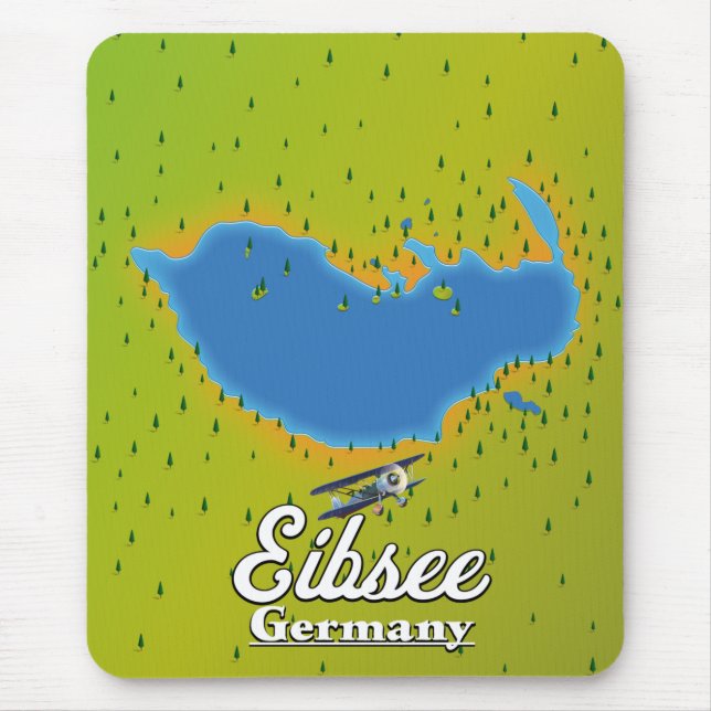 Eibsee Germany travel poster. Mouse Pad (Front)