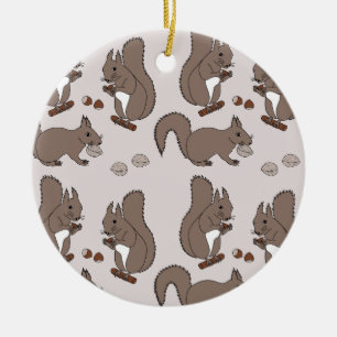Eichhörnchen Desgin dunkel Ceramic Ornament