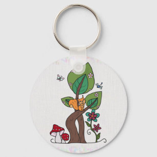 Eichhörnchen in Baum Key Ring
