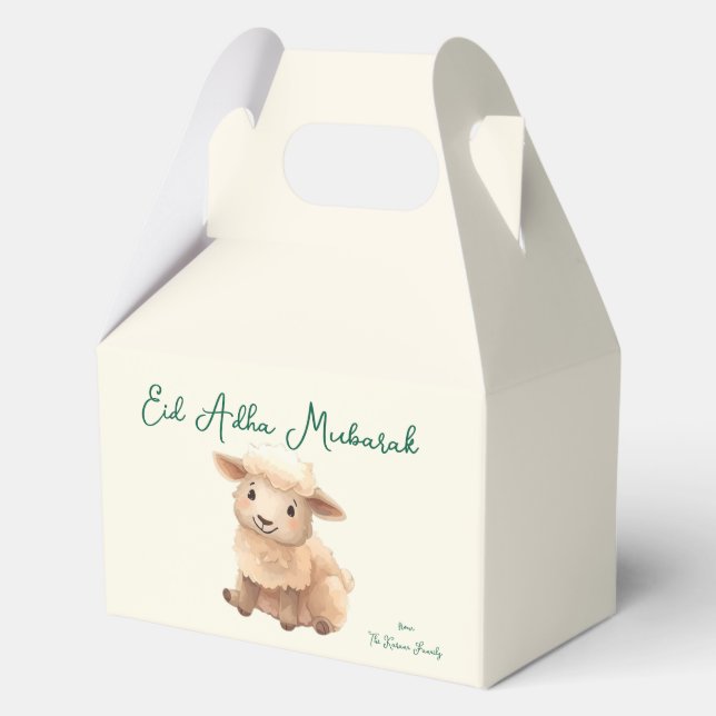 Eid  Al Adha Beige cute Sheep Dinner  Favour Box (Back)