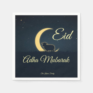 Eid  Al Adha Dark Blue Sheep  Dinner  Napkin