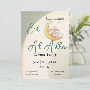Eid  Al Adha Dusty Green Sheep Dinner Party Invitation